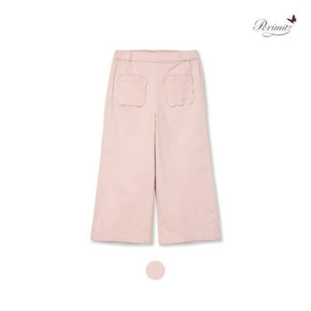 여아 스칼럽 포켓 통 일자 바지