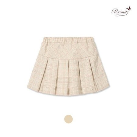 키즈 여아 체크 맞주름 스커트