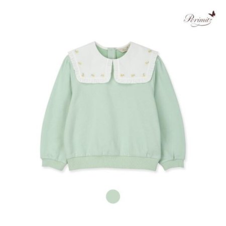 여아 스프링 민트 카라 맨투맨