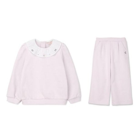 키즈 여아 퍼플 플라워 상하복 세트