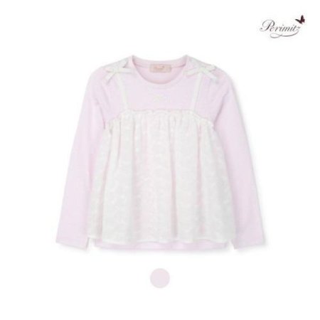 여아 꽃 리본 뷔스티에 티셔츠