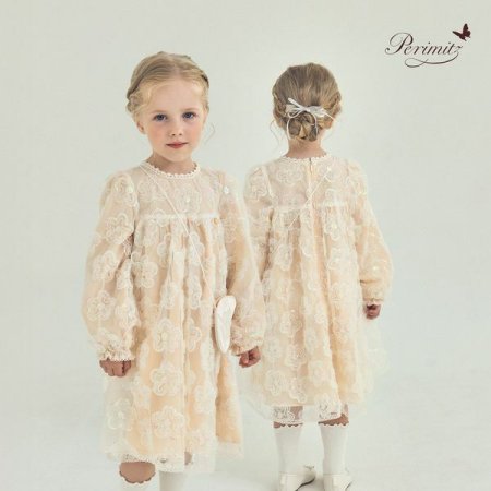 키즈 여아 플라워 스팽글 드레스