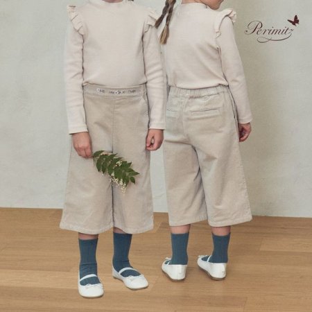 키즈 여아 꽃자수 7부 바지