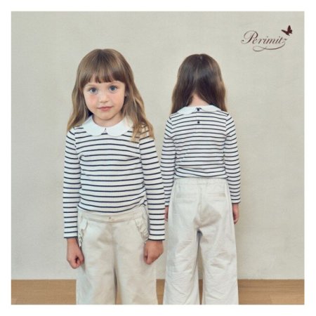 여아 스트라이프 카라 티셔츠