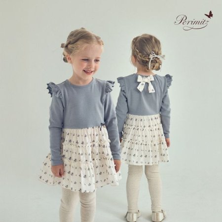 여아 리본 캉캉 롱 티셔츠