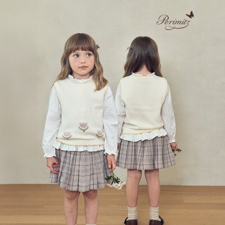 키즈 여아 튤립 니트 베스트