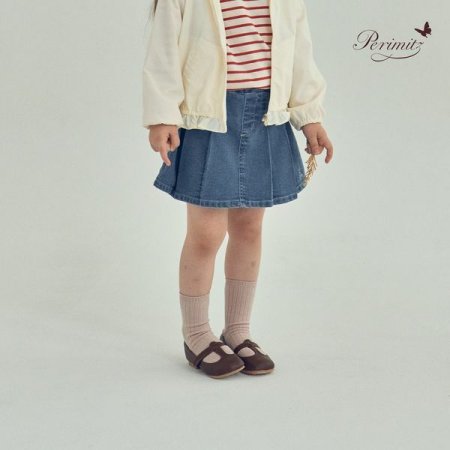여아 데님 주름 스커트