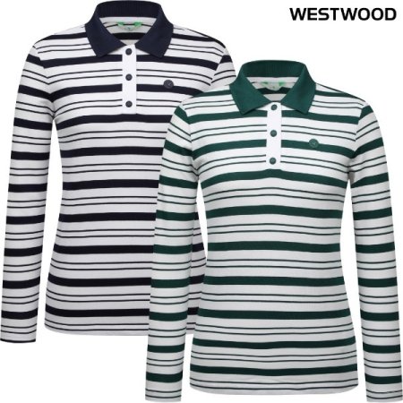 우먼 스트라이프 폴로 티셔츠