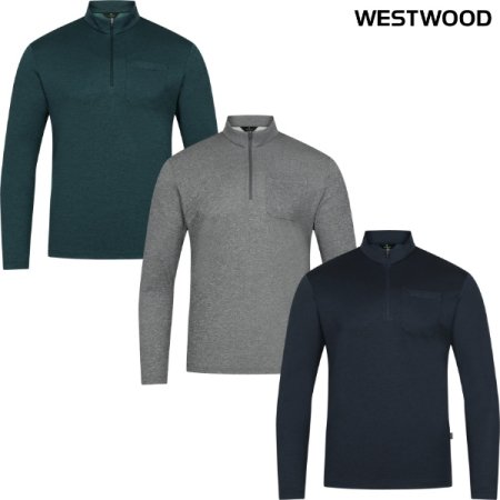 맨 멜란지 집업 티셔츠