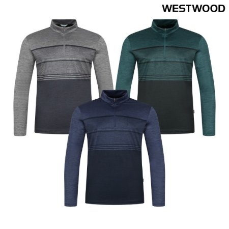 가로 배색 남성 집업티