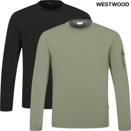 맨 포켓 우븐 라운드티