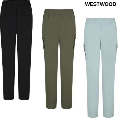 우먼 우븐 스트레치 셋업 팬츠