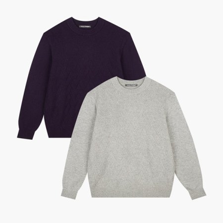 앞판 조직 모크넥 니트