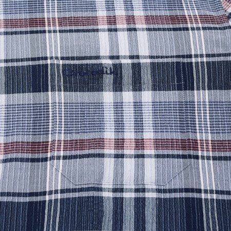 변형 깅엄 체크 패턴 셔츠