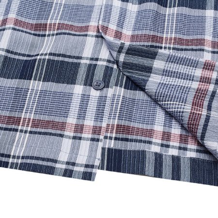 변형 깅엄 체크 패턴 셔츠