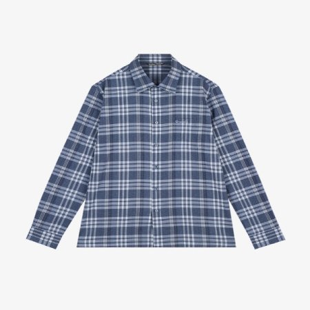 변형 깅엄 체크 패턴 셔츠