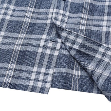 변형 깅엄 체크 패턴 셔츠