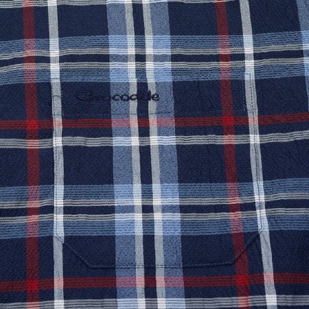 변형 깅엄 체크 패턴 셔츠