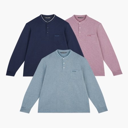 자카드조직 차이나 카라 티셔츠