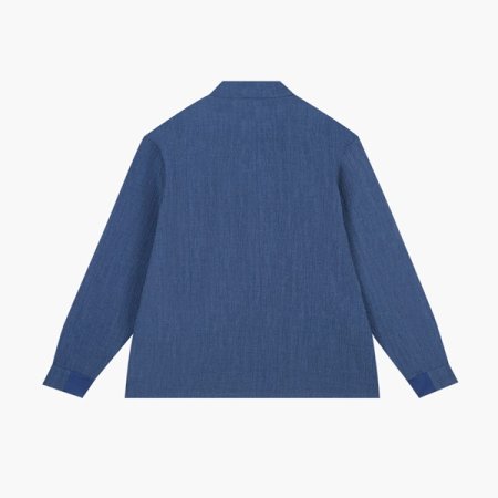 서커우븐 솔리드 카라 티셔츠