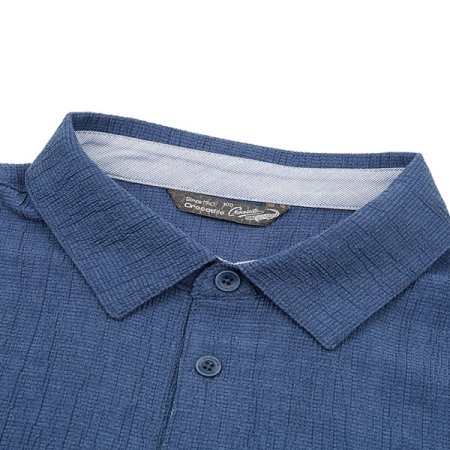 서커우븐 솔리드 카라 티셔츠