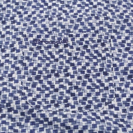 기하학 잔체크 패턴 캐주얼 반팔 남방