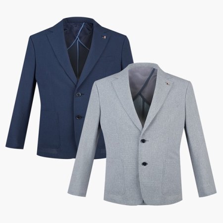 써커 린넨 라이크 콤비 자켓