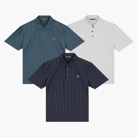 나일론 버티컬 스트라이프 카라티