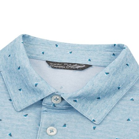 폴리 올오버 패턴 카라 티셔츠