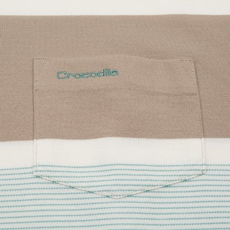 면 혼방 피케 스트라이프 카라티