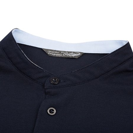 스트라이프 차이나 카라 티셔츠