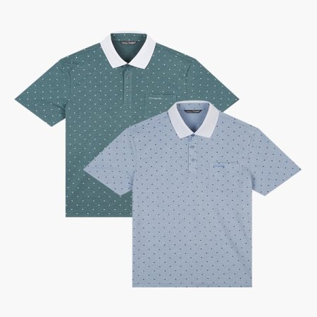 올오버 패턴 카라 티셔츠