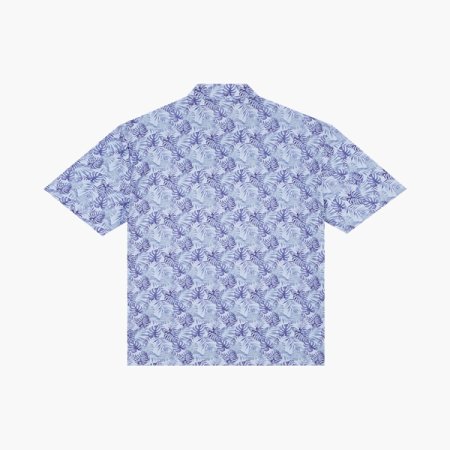 트로피컬 프린트 카라 티셔츠