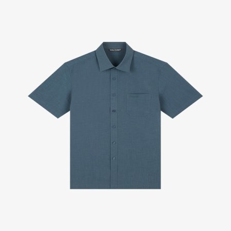 린넨 터치 강연 솔리드 반팔 남방