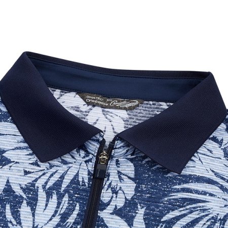 트로피컬 우븐 패치 집업 니트