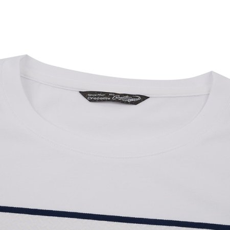 자카드 원포인트 라운드 티셔츠