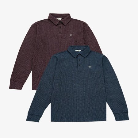 올오버 투톤 트라이앵글 자카드 티셔츠