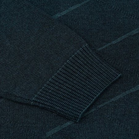 사선 조직 자카드 브이넥 레이어드