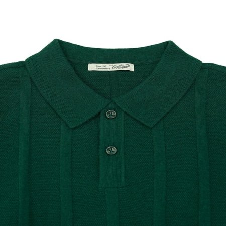 세로 스트라이프 조직 폴로 니트