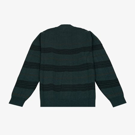 사선 자카드 하프 짚업 라운드 니트