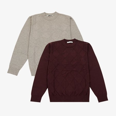 아가일 조직 모크넥 라운드 니트