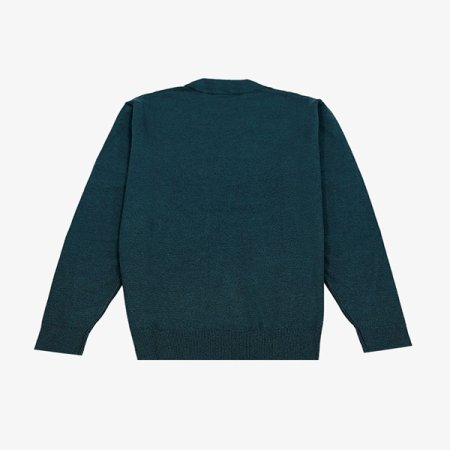 사선 조직 한기장패턴 모크넥 니트