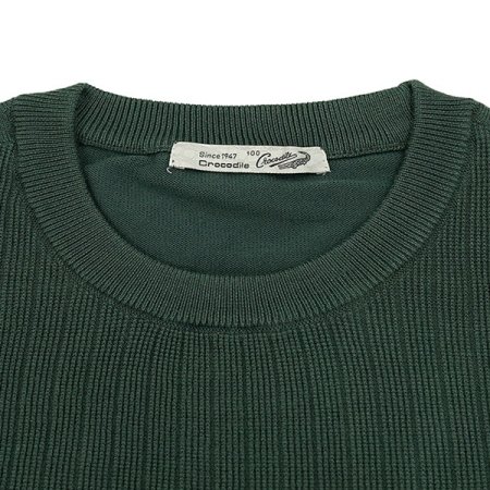 스트라이프 앞판 조직 라운드 니트