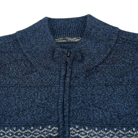 노르딕 패턴 하프 집업 니트