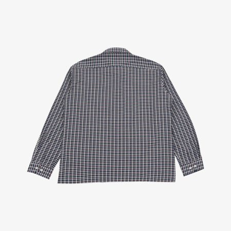 크로커다일 선염 써커 체크 긴팔 남방