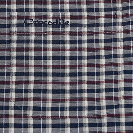 크로커다일 선염 써커 체크 긴팔 남방