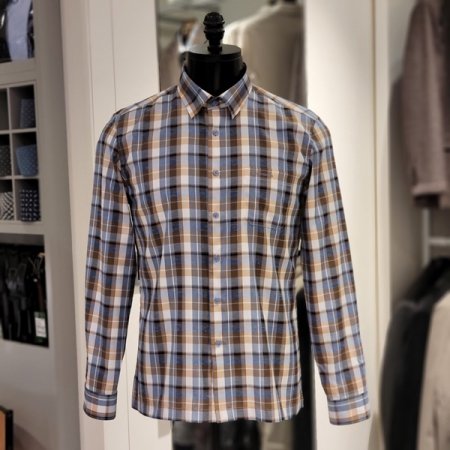 봄 린넨 써커 체크 긴팔 남방