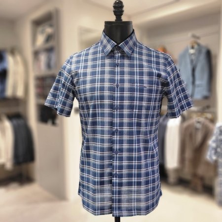 여름 멀티 체크 반팔 남방