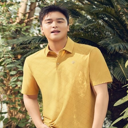 올오버 기하학 프린트 카라 티셔츠