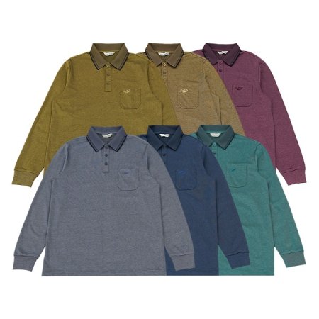 피케 조직 투톤 자카드 카라티